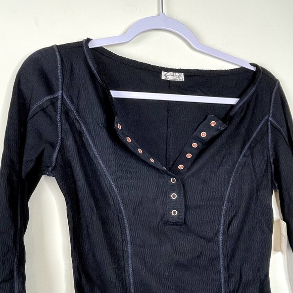Free People Intimately FP Black Long Sleeve Sloane Bodysuit NWT Size Small - Picture 4 of 10